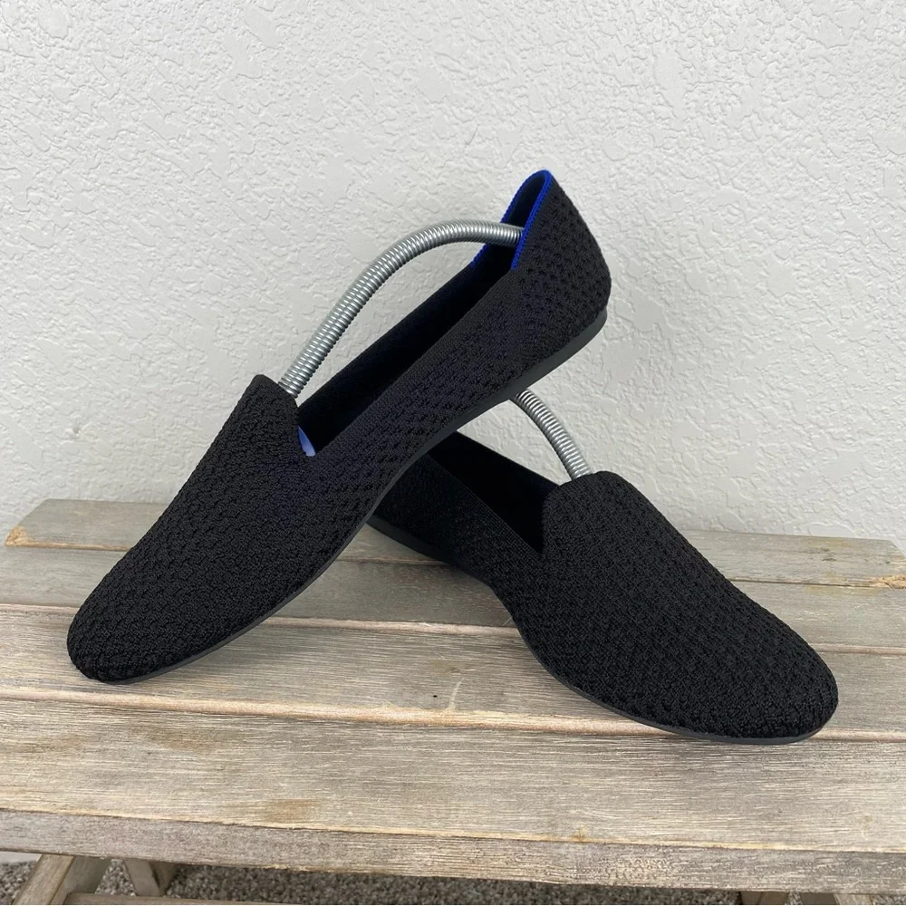 Rothy's Rothy Rothys The Loafer Black Knit Slip-On Flat Shoes Women's Size 11 - Picture 1 of 11